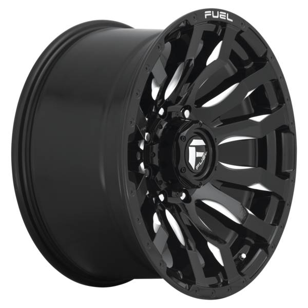 Fuel One Piece D673 BLITZ DUALLY GLOSS BLACK MILLED 20X8.25 8X6.5 105et D673208272