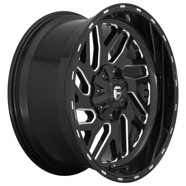 Fuel One Piece D581 TRITON GLOSS BLACK MILLED 24X12 8X180 -44et D58124201847