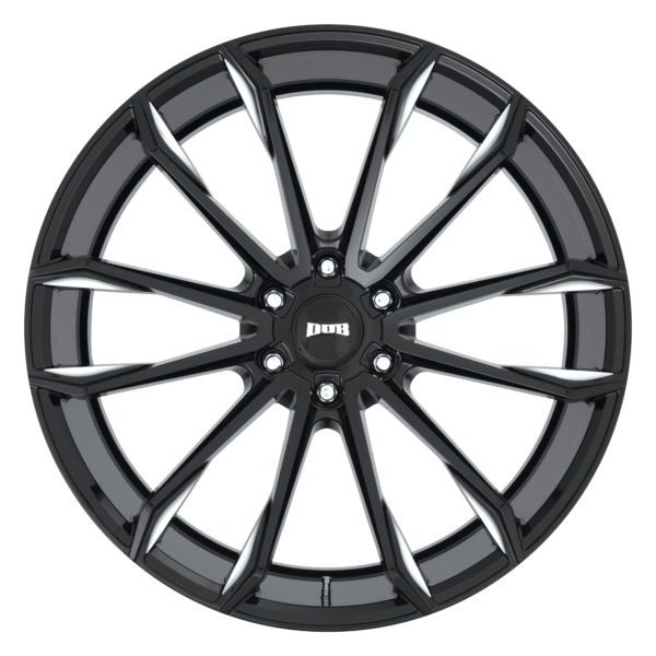 DUB S252 CLOUT GLOSS BLACK MILLED 24X10 6X135 30et S252240089+30