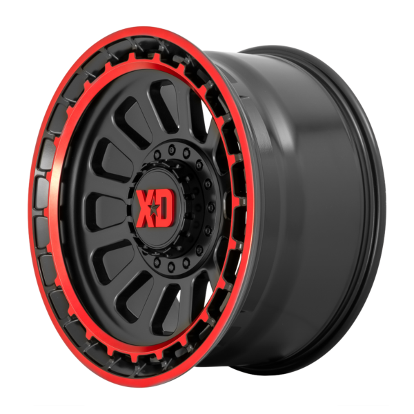 XD XD856 OMEGA SATIN BLACK MACHINED LIP WITH RED TINT 17X9 6X4.5/5.5 18et XD85679070918