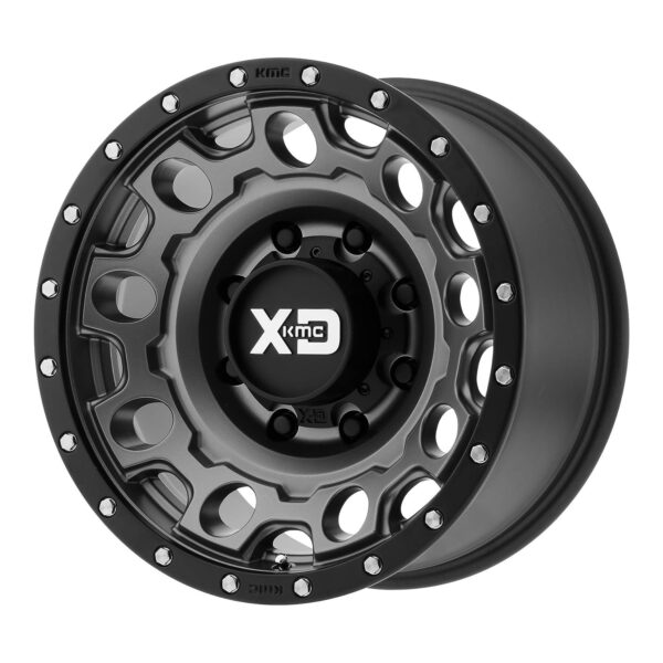 XD XD129 HOLESHOT MATTE GRAY W BLACK REINFORCING RING 18X9 6X5.5 18et XD12989068418