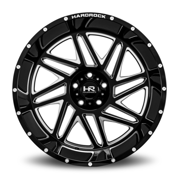 Hardrock Offroad Bones XPosed 24×14 8×165.1 Gloss Black Milled H501-241481176BM